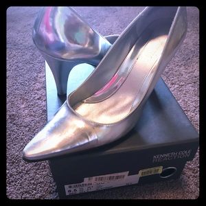 Kenneth Cole silver heel